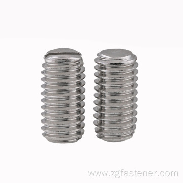 Stainless steel Slotted set screws with flat point